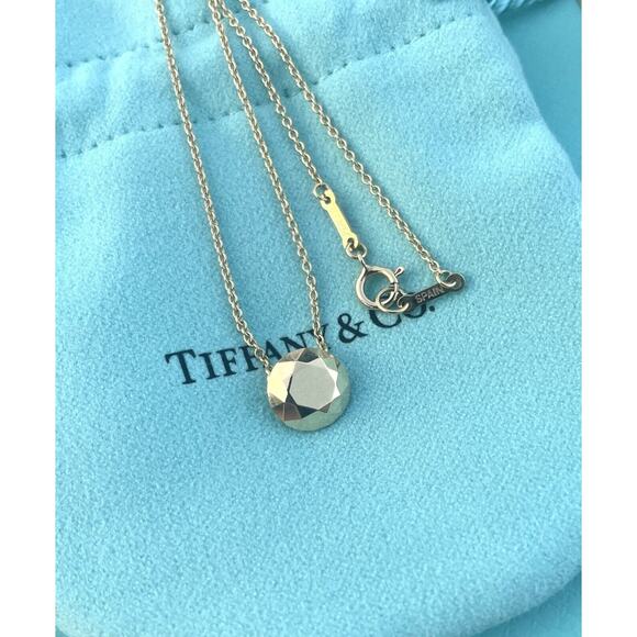Tiffany Co Elsa Peretti Faceted 2 Carat 18k gold Pendant Necklace on a 15" Chain - Picture 8 of 15